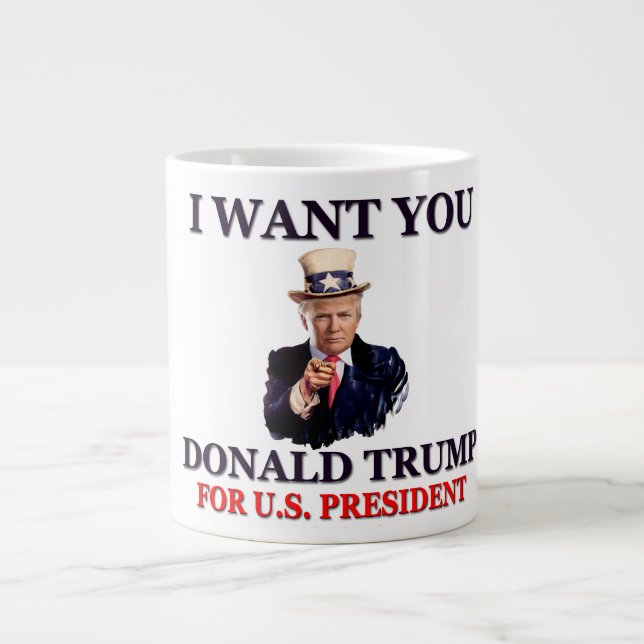Uncle Sam Trumpf für Präsidenten Jumbo-Tasse (Vorderseite)