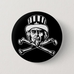 Uncle Sam U. Knochen-Knopf Button