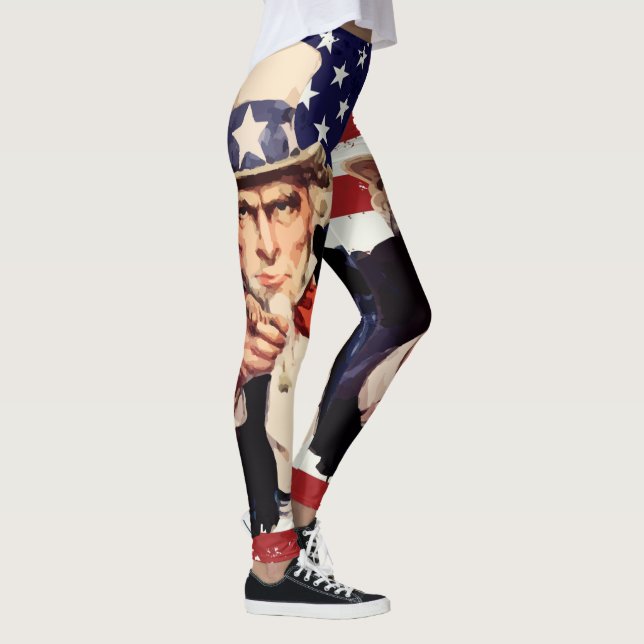 Uncle Sam US Flagge Leggings (Rechts)