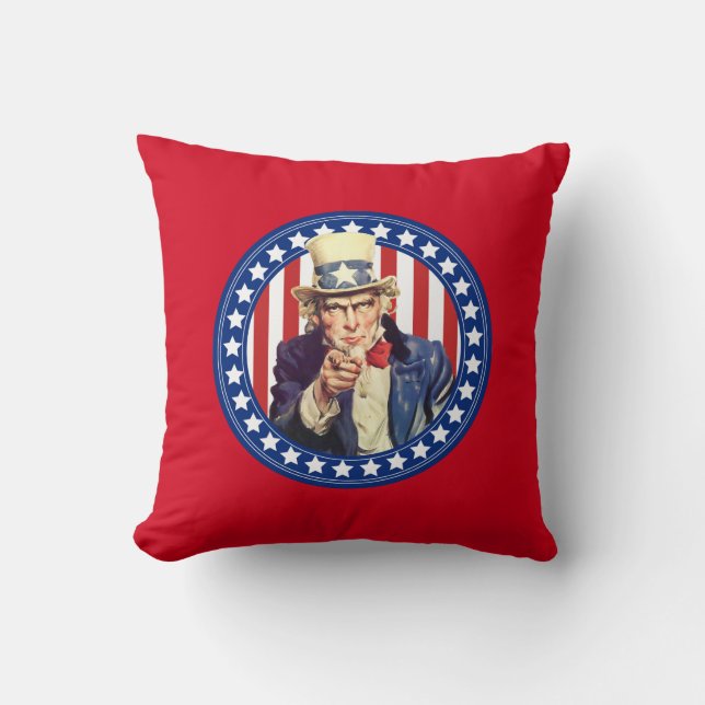 Uncle Sam US Flagge Reversible Kissen (Vorderseite)