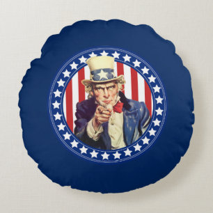 Uncle Sam US Flagge Rundes Kissen