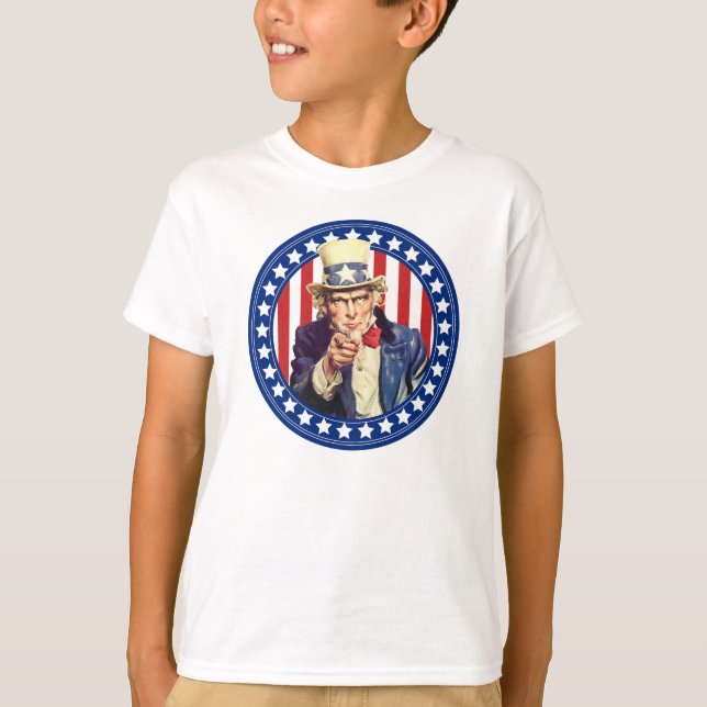 Uncle Sam US Flagge T-Shirt (Vorderseite)