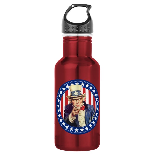 Uncle Sam US Flagge Trinkflasche (Vorderseite)