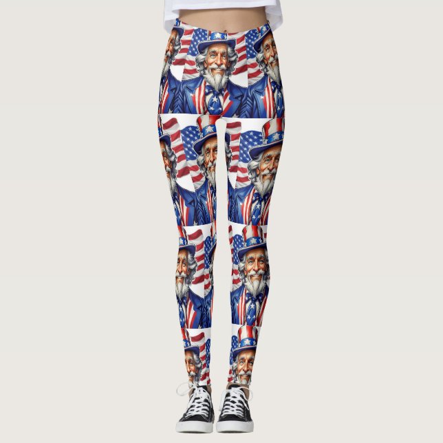 Uncle Sam USA Leggings (Vorderseite)