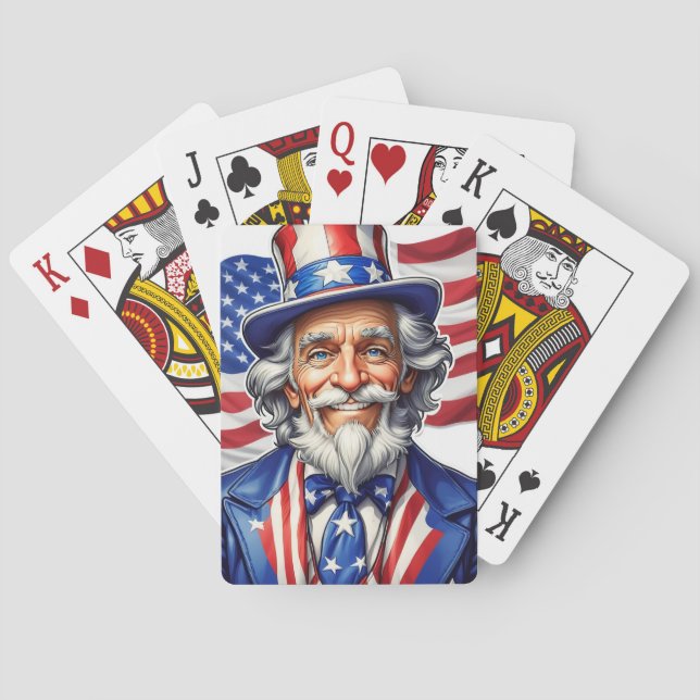 Uncle Sam USA Spielkarten (Rückseite)