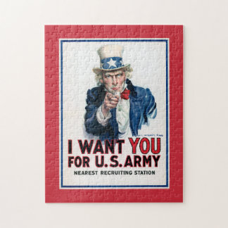 Uncle Sam Vintag Art Cool Historisches Foto Reise Puzzle