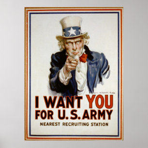 Uncle Sam Vintag Recruiting Poster