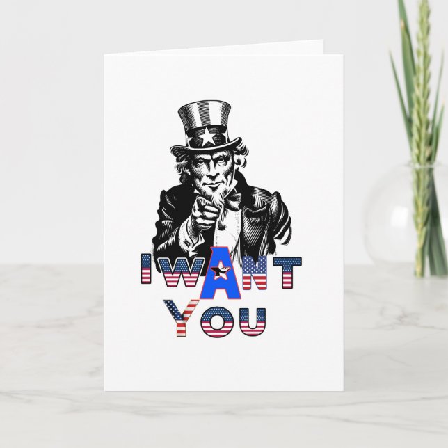 Uncle Sam Will dich zum Trauzeuge Einladung (Vorderseite)