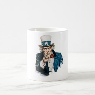 Uncle Sam Will ich Sie besonders anfertige mit Kaffeetasse