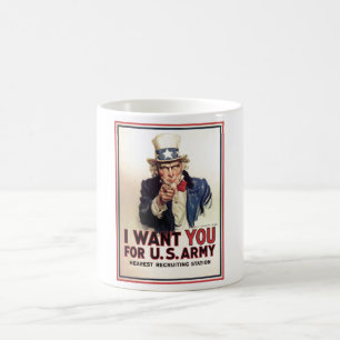Uncle Sam Will ich Sie für AMERIKANISCHE Armee Kaffeetasse