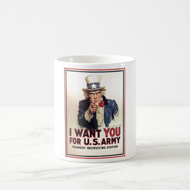 Uncle Sam Will ich Sie für AMERIKANISCHE Armee Kaffeetasse (Mittel)