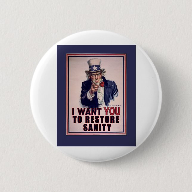 Uncle Sam Will ich Sie, um Vernunfts-T-Shirts Button (Vorderseite)