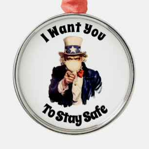 Uncle Sam Will Ihnen, Safe Bleibe Ornament Aus Metall