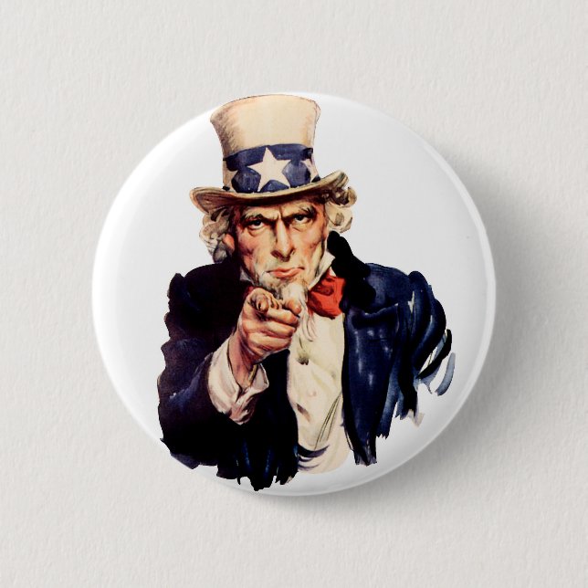 Uncle Sam Will Sie! Button (Vorderseite)