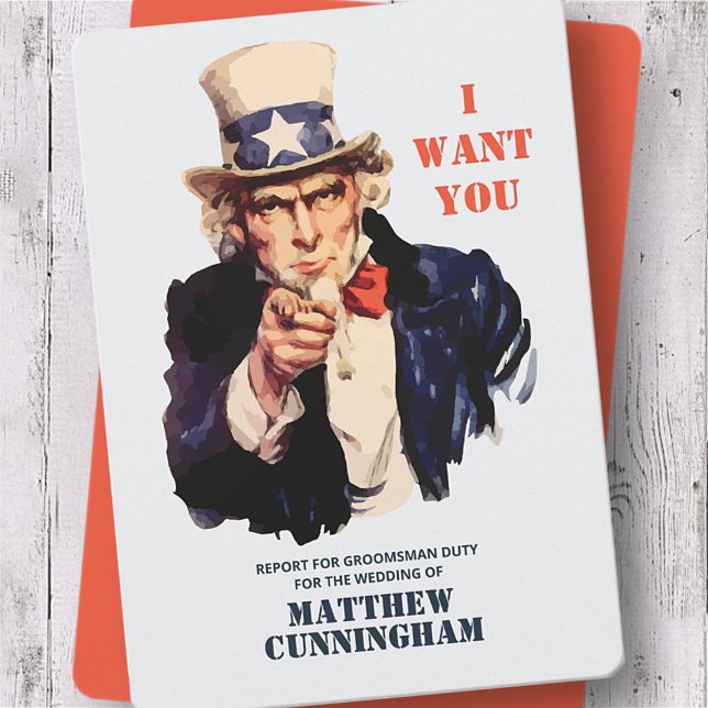 Uncle Sam Will Sie zum Trauzeuge Einladung (Von Creator hochgeladen)