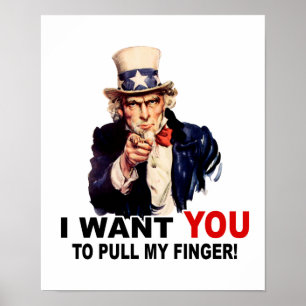 Uncle Sam WOLLTE YOU PULL my FINGER Poster