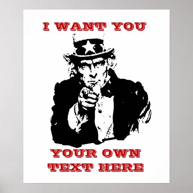 Uncle Same Poster "I woll you" Custom Poster (Vorne)