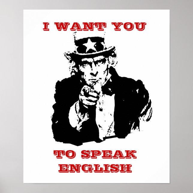 Uncle Same Poster "Ich wollte dir Englisch zu spre (Vorne)