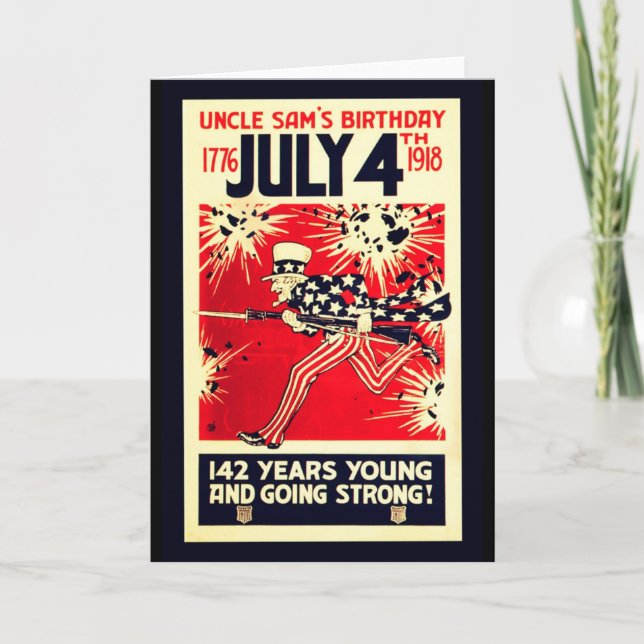Uncle Sam's 142. Geburtstag Karte (Vorderseite)