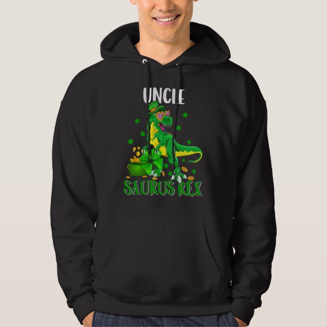 Uncle Saurus Rex St Patrick S Day Leprechaun Dinos Hoodie (Vorderseite)