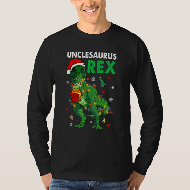 Uncle T Rex Christmas Dinosaur Unclesaurus Matchin T-Shirt (Vorderseite)