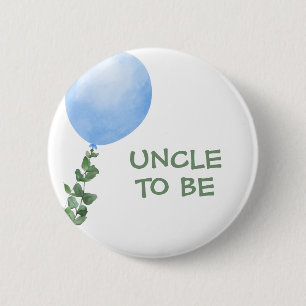 Uncle To be Blue Balloon Baby Showbutton Button