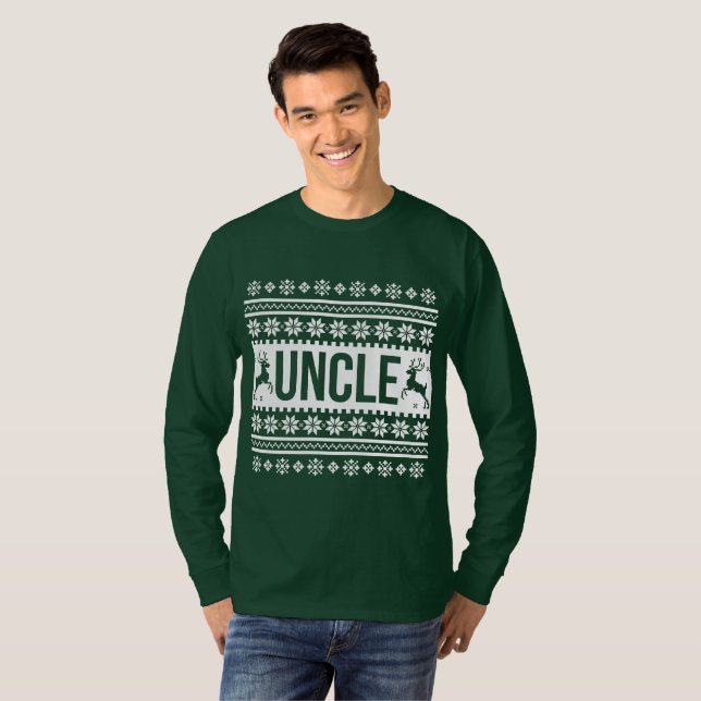 Uncle Ugly Christmas Sweater T-Shirt (Vorne ganz)