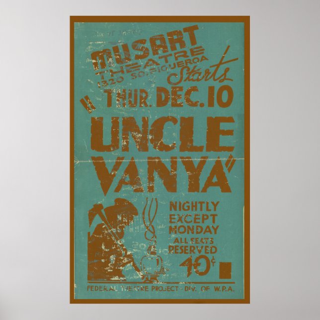 Uncle Vanya Vintag Theater Poster (Vorne)