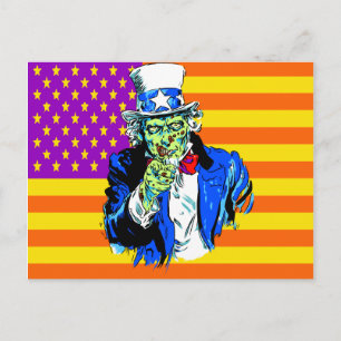 Uncle Zombie Sam Postkarte