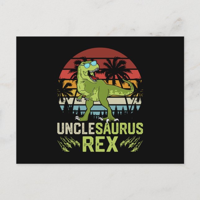 Unclesarurus Rex | Cool Retro Dinosaurier Design Postkarte (Vorderseite)