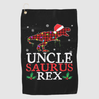 Unclesaurus Rex Karierte Weihnachtsleuchten Golfhandtuch