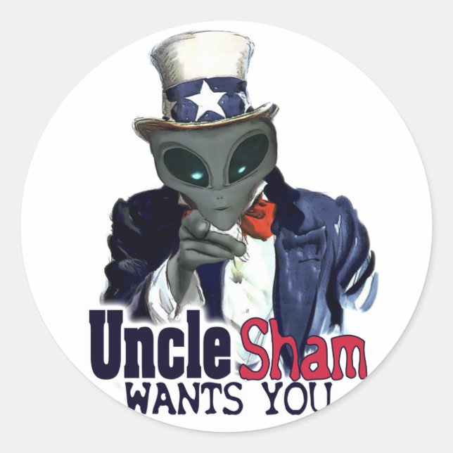 UncleShamWantsYou Runder Aufkleber (Vorderseite)
