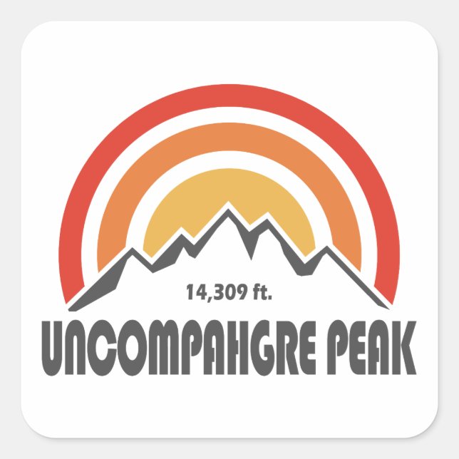 Uncompahgre Peak Quadratischer Aufkleber (Vorderseite)
