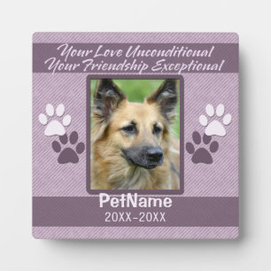 Unconditional Love Dog Pet Sympathy Custom Fotoplatte