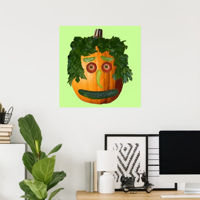 Uncut Pumpkin Face Poster (Heimbüro)