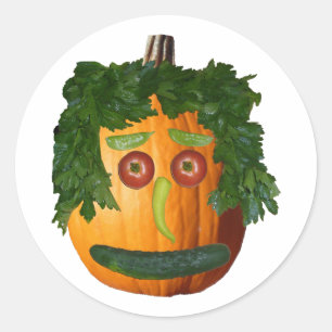 Uncut Pumpkin Face Sticker