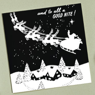 Und allen eine gute Nacht Vintage-Weihnachts-Santa Permastempel