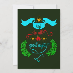 Und allen eine gute Nacht Weihnachten, Typografie, Feiertagskarte