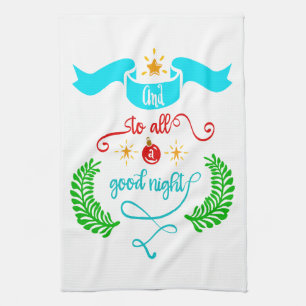 Und allen eine gute Nacht Weihnachten, Typografie, Geschirrtuch