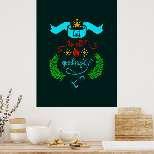 Und allen eine gute Nacht Weihnachten, Typografie, Poster