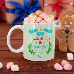 Und allen eine gute Nacht Weihnachtstypografie Jumbo-Tasse
