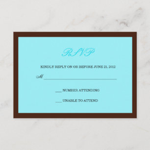 und Brown Wedding RSVP Karte