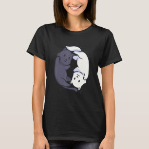 Und Cat Yin und Yang Halloween für T-Shirt