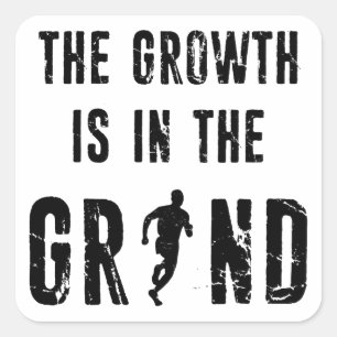 Und das Wachstum ist in Bewegung Quadratischer Aufkleber