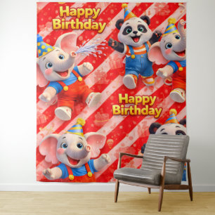 Und Dave, zum Geburtstag eine Party Kulisse 腾讯欢乐斗地 Wandteppich