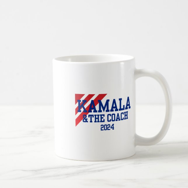 Und der Coach 2024 Kamala Harris Tim Walz Kaffeetasse (Rechts)