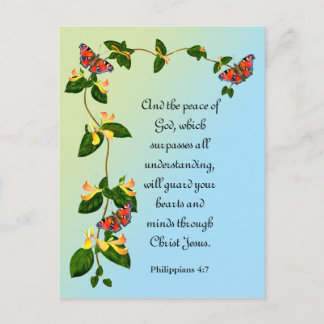 Und der Frieden Gottes, der den Bibelvers übertrif Postkarte