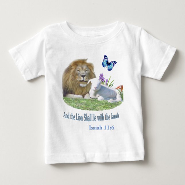 Und der Löwe wird beim Lamm liegen Baby T-shirt (Vorderseite)