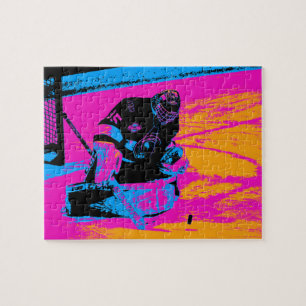 Und der Puck hält hier an! - Eishockey Goalie Puzzle