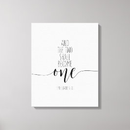 Und die beiden werden eins, die Ephesianer 5:31 Leinwanddruck